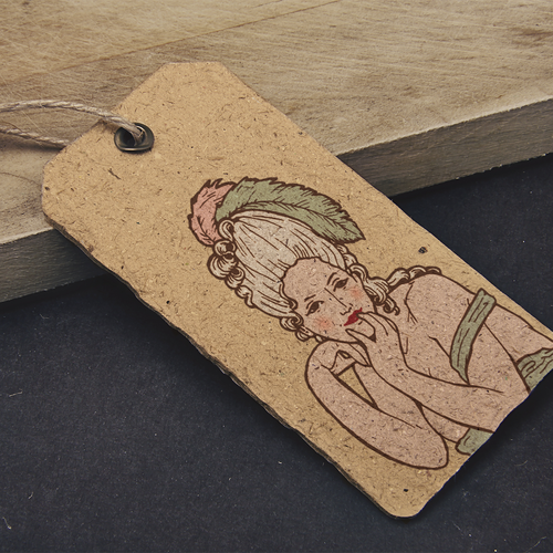 Vintage French-style logo with a scandalous twist! Design by Ameline Studio