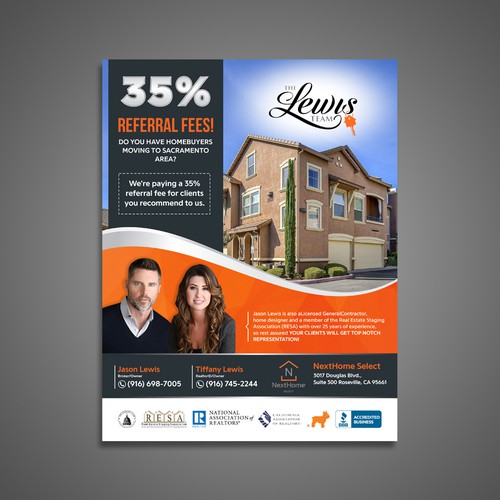 Create a captivating flyer for Real Estate Team Design by Dzhafir