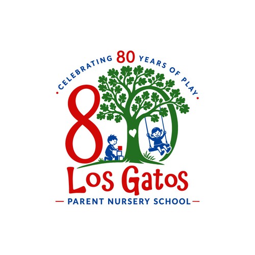 "Preschool Needs an Updated Logo for 80th Anniversary" winning Logo & business card