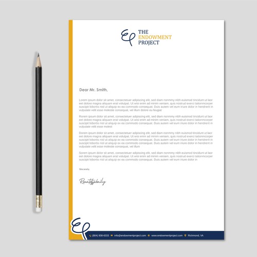 Clean, simple note design, The Endowment Project Design by LAXMI DESIGNHUB