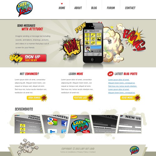 Help Laff Out Loud Application with a new website design Design by DandyaCreative