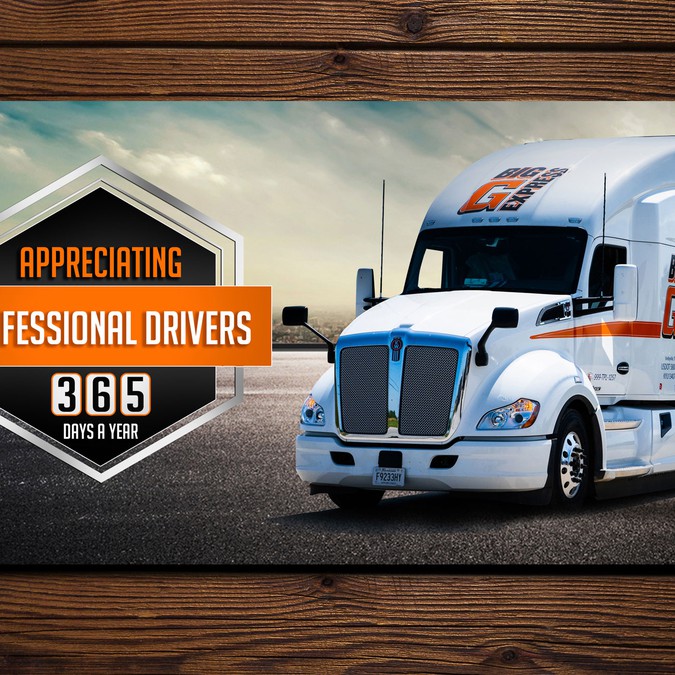 Banner for National Truck Driver Appreciation Week Signage contest