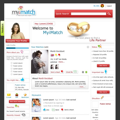 Website design for New Dating Site - MyiMatch.com Design by Dhanan Jai