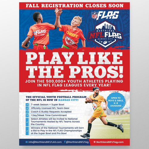 Enticing Youth Sports Flyer for School Distribution - NFL FLAG Design by Rose ❋