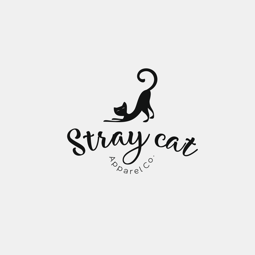 Logo for Stray Cat Apparel Co. - Clothing brand that donates 100% to saving cats! Design by happysummer