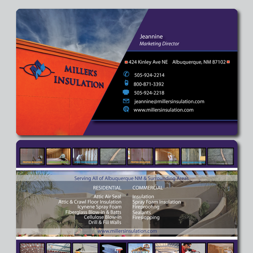 Business card design for Miller's Insulation Design von cheene