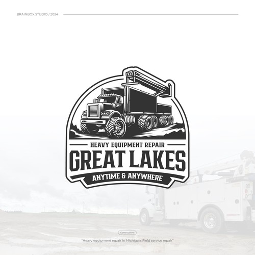Creative design for heavy equipment repair in the state of Michigan Design by Brainbox Studio