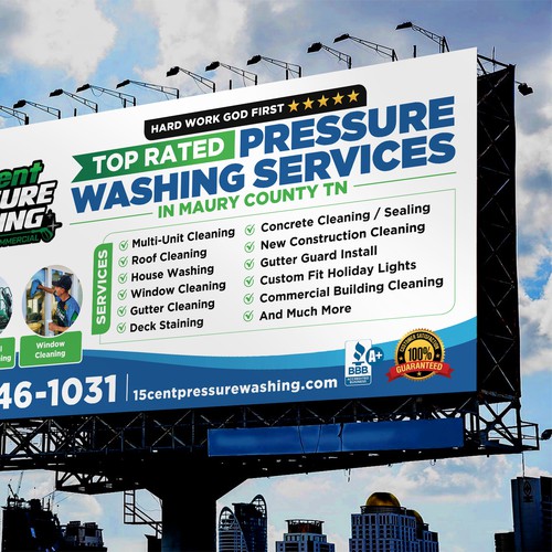 Modern Pressure Washing Billboard Design by SoftSkills