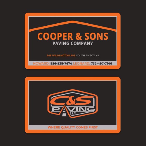 We are an asphalt paving company  card with character, style, stands out from everyone nothing bland no white ,add stuff Design von Allin1 design