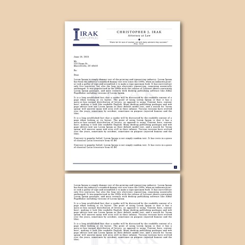 Design a new & improved Legal Letterhead Design by Oviisystems