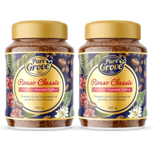 Freeze Dried Coffee Label design Design by Manthanshah