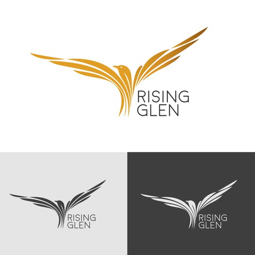 Rising Glen - bird rising from a valley logo - visionary artists welcome! Ontwerp door Maya_K