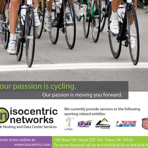 Print AD for Cycling Event Guide for Isocentric Networks. Design by J-BUI-DESIGNS