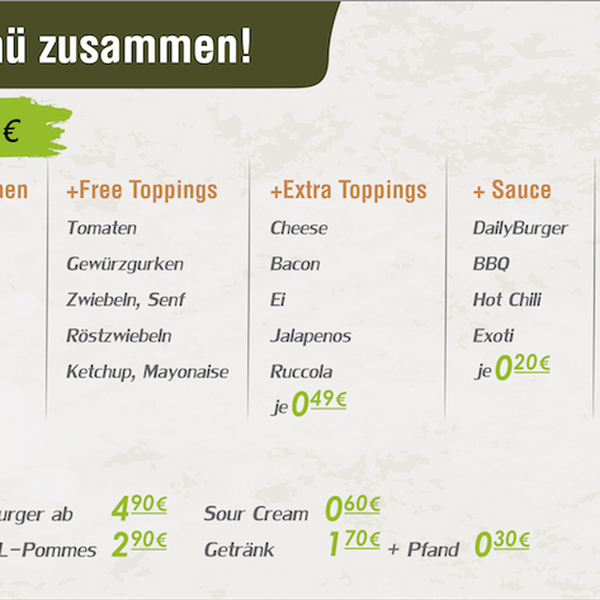 3 Angebotstafeln für ein Burger-Restaurant