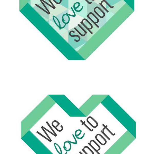 Erstellt ein cooles Logo für "We love to support"