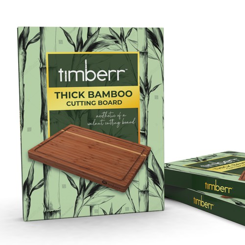 Need an impressive packaging box design for a bamboo cutting board Design by -RD-