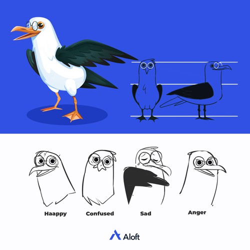 We need a Seagull mascot Design réalisé par panakotastudio