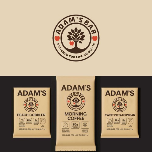 Adams Bar - Nutrition Bar for GLP1 patients Design by AR_Design25