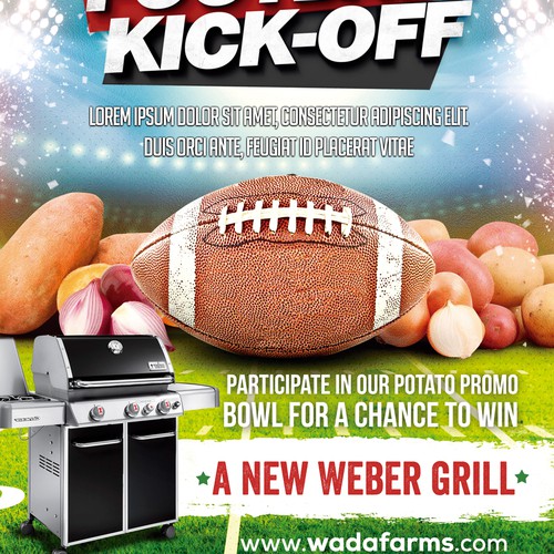 Design Promo Flyer that incorporates a football kickoff theme Design by Joabe Alves