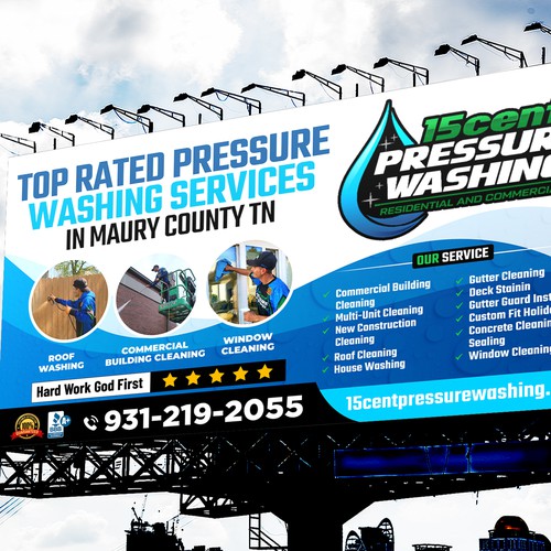 Modern Pressure Washing Billboard Design by Sketch Media™