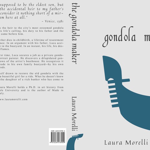 Book cover for The Gondola Maker: A novel set in 16th-century Venice Design by bumblebeer