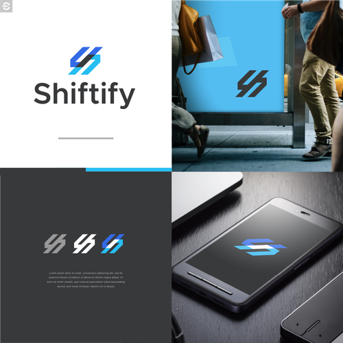 Minimalist and modern logo design for modern work shift management application Design by casign