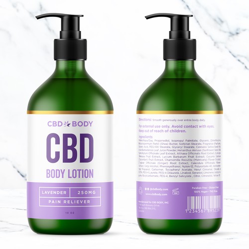 CBD Body Lotion Label Design Contest Ontwerp door bcra