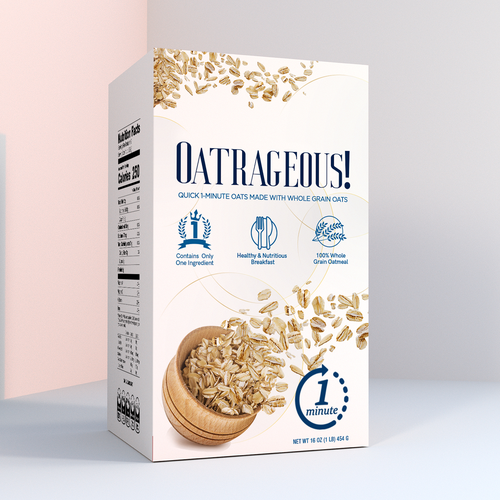 * Looking for an EYE-CATCHING and ELEGANT packaging design for Oatmeal * Design by MKZ STUDIO