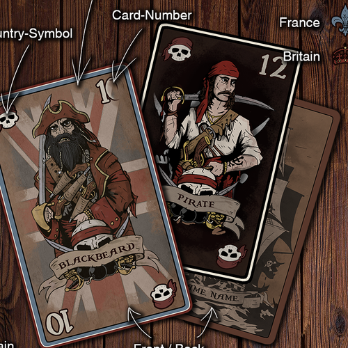 "Mindrax searches for “Pirate card game” design" winning 