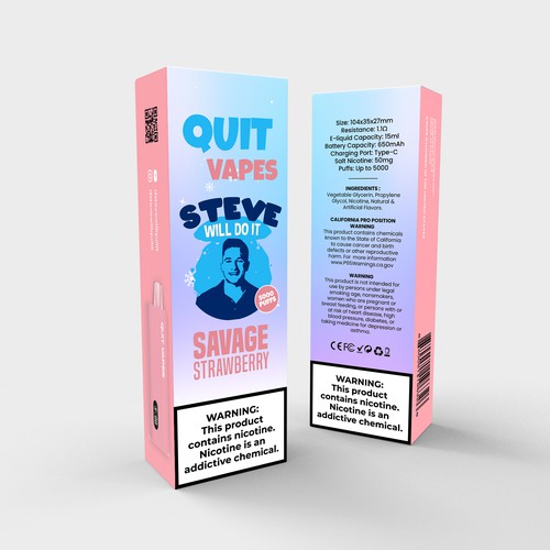 Quit Vape Package for disposable vape device Design by Andy William