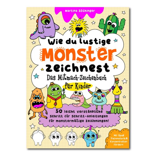 Design a cheerful cover for a monster drawing book for children Design by ALINAsINK