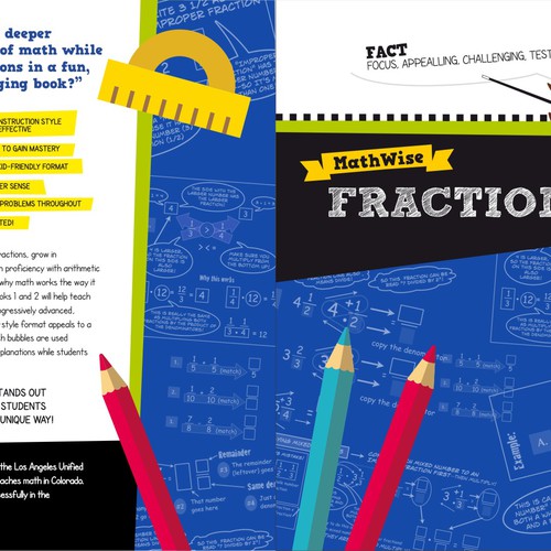 Create a kid-friendly, classy cover for a cartoon-style math workbook series; clips provided Design by bahdimliu
