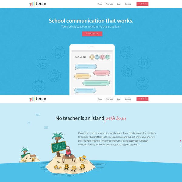 Teem landing page