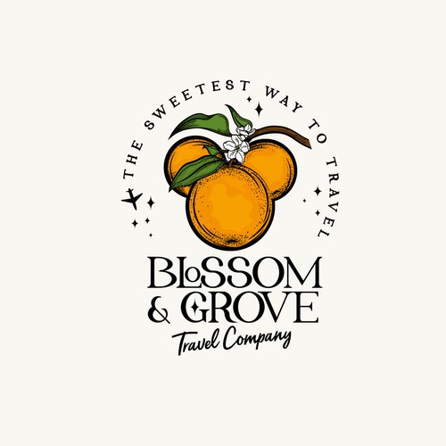 Vintage Orange Blossom Logo design for Travel Company Design réalisé par Mararti