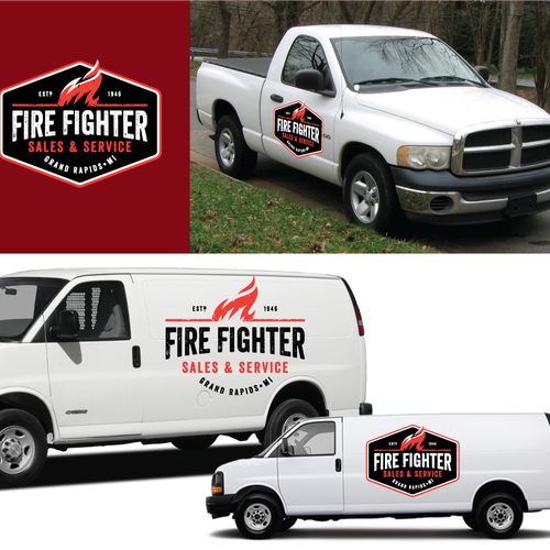 GUARANTEED: Create a bold imagery & font logo for Fire Fighter Sales & Service Design by Siv.66