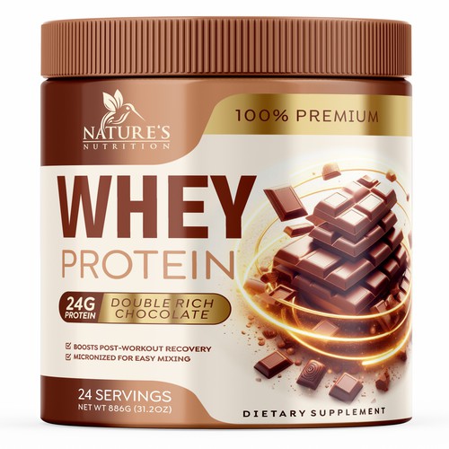 Diseño de Tasty Whey Protein Chocolate Design Needed for Nature's Nutrition de GenScythe