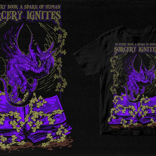 "Books and Dragons Pullover Design for Readers" winning Other clothing or merchandise