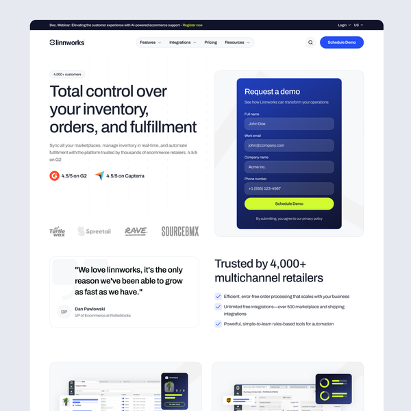 Linnworks - Design an exciting SaaS landing page 