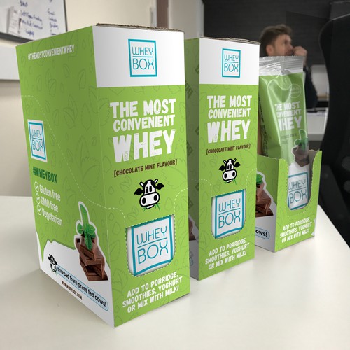 Design a retail case for our whey protein sachets Design by ikoniske™