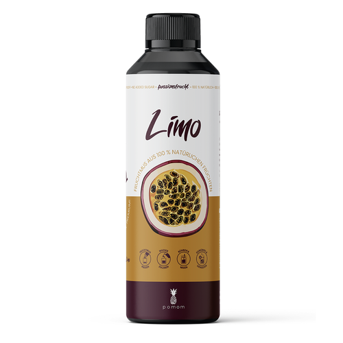 Label für neue Produktlinie: Limo aus Fruchtmus