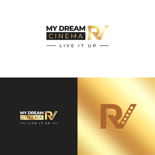 RV COMPANY EXPANDS INTO MOVIES AND PRODUCTION . NEED TO BLEND TO EXISTING LOGO Design by GaurangDK