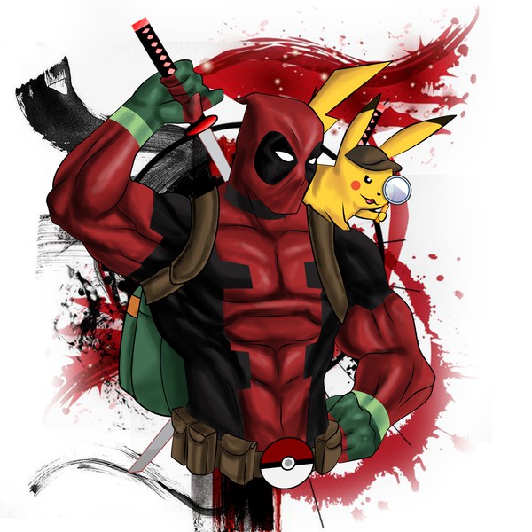deadpool x pikachu mash up 