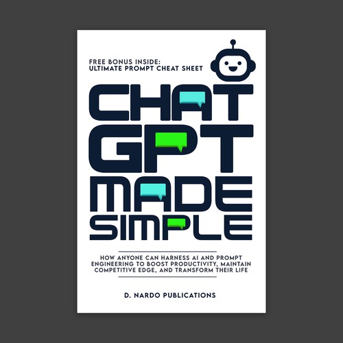 Professional Cover for BEST-SELLING BOOK about ChatGPT & AI Design by Inventive Designs