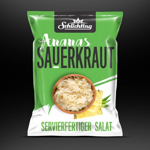 Design Stayin alife - Refresh an old fashion package for Salad with Sauerkraut, Pineapple and Apple por neoflexdesign