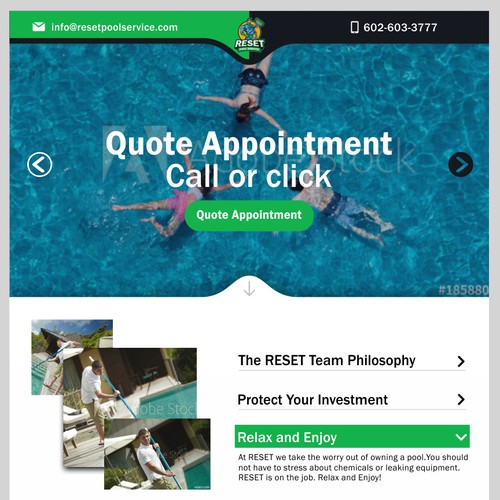 Pool Service Website for Heroes of Pool Industry Design by David Jispace