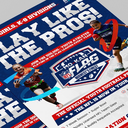 Exciting nfl flag youth football flyer for schools, Postcard, flyer or  print contest