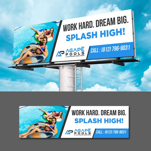 POOL AND OUTDOOR LIVING BILLBOARD DESIGN Design by Creative Milan ❤️