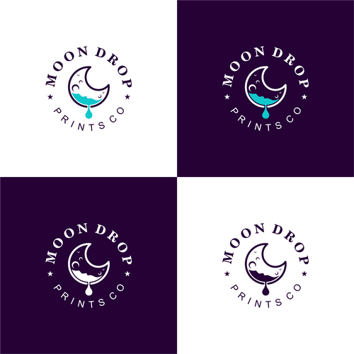 Cozy Etsy Shop Logo for Moon Drop Prints Co Design by Ardi yanto