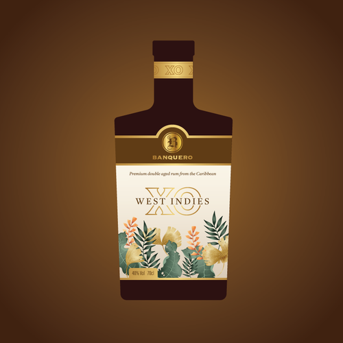 Design the labels of a whole new range of double aged RUM from the CARIBBEAN Diseño de Ingero