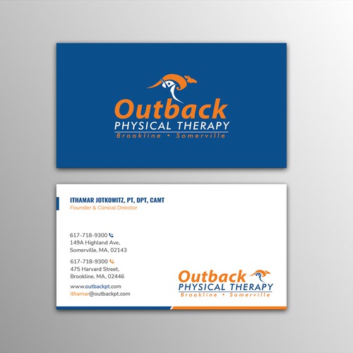 Business card for 2 clinic physical therapy office Design by ™SF_Design™